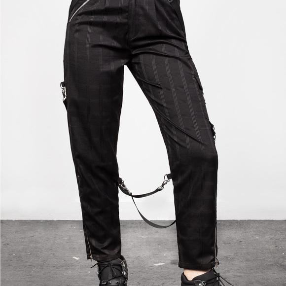 Disturbia Pants - Disturbia Mosh Strap Detail Trousers